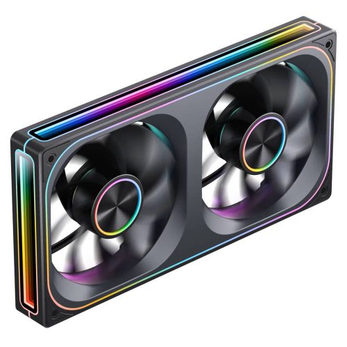 Jonsbo ZA-240 ventilátor, 240mm, fordított légáramlás, PWM, ARGB, infinity mirror effekt, fekete