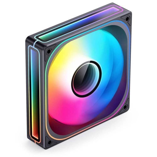 Jonsbo ZB-120BR 120mm ARGB PWM ventilátor, fordított lapátos, alumínium keret, fekete