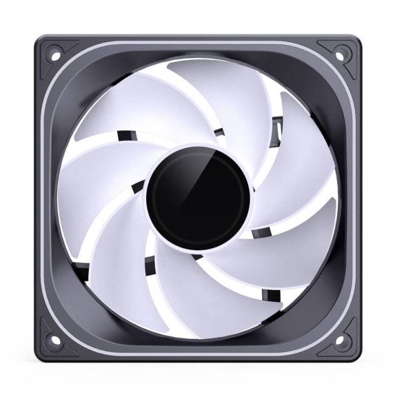 Jonsbo ZB-120BR 120mm ARGB PWM ventilátor, fordított lapátos, alumínium keret, fekete