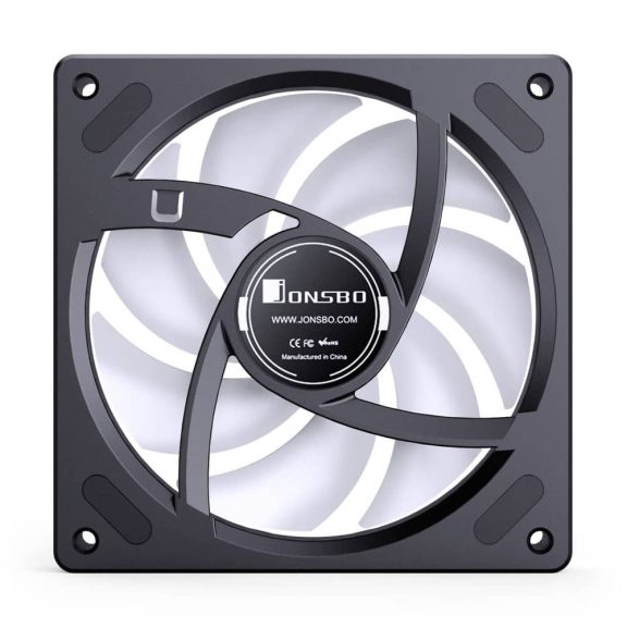 Jonsbo ZB-120BR 120mm ARGB PWM ventilátor, fordított lapátos, alumínium keret, fekete