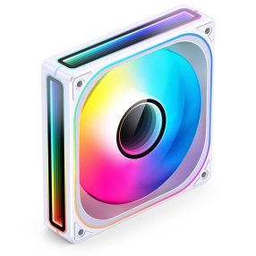   Jonsbo ZB-120WR 120mm ARGB PWM ventilátor, fordított lapátos, alumínium keret, fehér