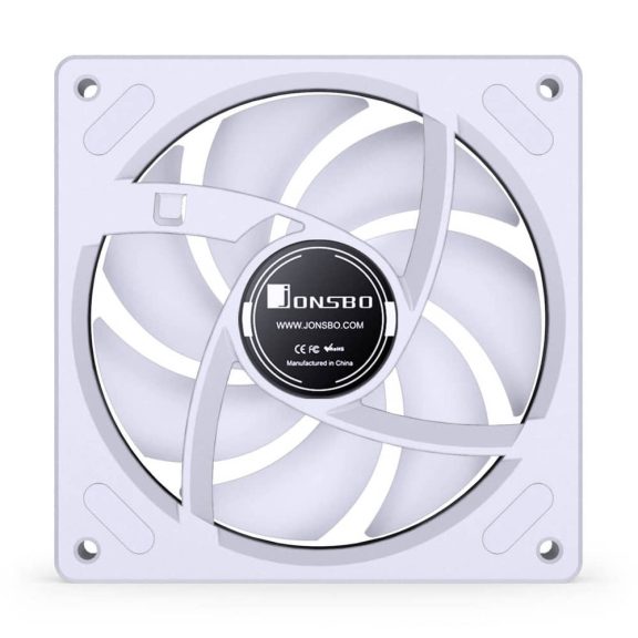 Jonsbo ZB-120WR 120mm ARGB PWM ventilátor, fordított lapátos, alumínium keret, fehér