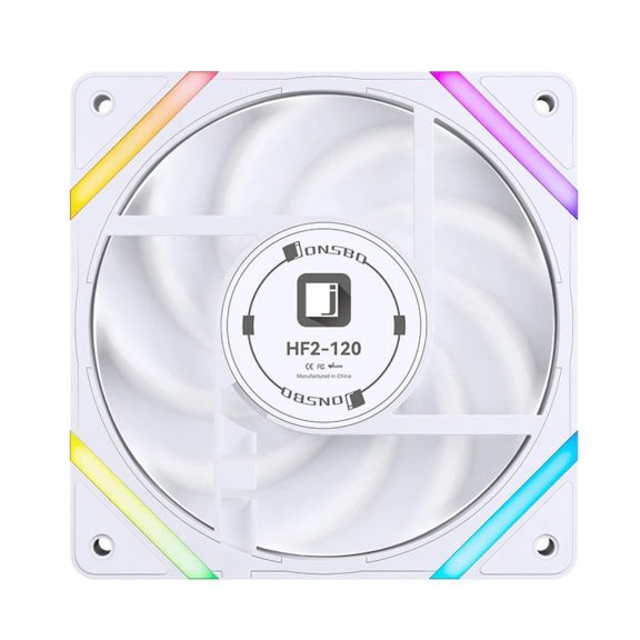 Jonsbo HF2-120W 120mm ARGB PWM ventilátor, 2200RPM, fehér