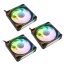Kolink UMBRA X 120mm ház ventilátor szett, PWM, ARGB, Infinity Mirror, 3 db, fekete