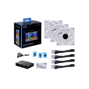   Ventilátor Lian Li UNI FAN SL-INF PWM 12cm RGB Fehér 3db-os + Vezérlő
