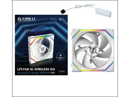 Ventilátor Lian Li UNI FAN SL Wireless ARGB PWM - 120mm, fehér