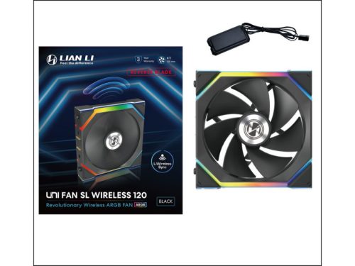 Ventilátor Lian Li UNI FAN SL Wireless ARGB PWM Fordított lapát - 120mm, fekete