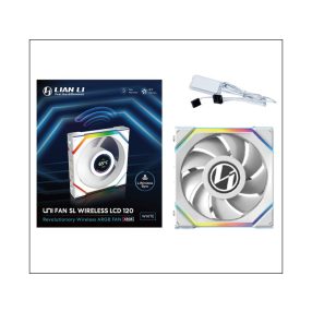   Ventilátor Lian Li UNI FAN SL Wireless LCD ARGB PWM - 120mm, fehér