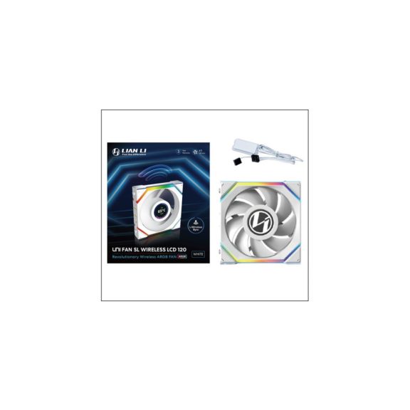Ventilátor Lian Li UNI FAN SL Wireless LCD ARGB PWM - 120mm, fehér