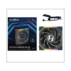   Ventilátor Lian Li UNI FAN SL Wireless LCD ARGB PWM Fordított lapát - 120mm, fekete