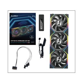  Ventilátor Lian Li UNI FAN SL Wireless LCD ARGB PWM - 120mm, fekete, 3db-os csomag