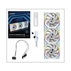   Ventilátor Lian Li UNI FAN SL Wireless LCD ARGB PWM - 120mm, fehér, 3db-os csomag