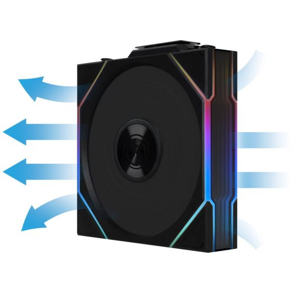Lian Li UNI FAN TL Wireless Reverse ventilátor, 120mm, fordított légáramlás, PWM, ARGB, fekete