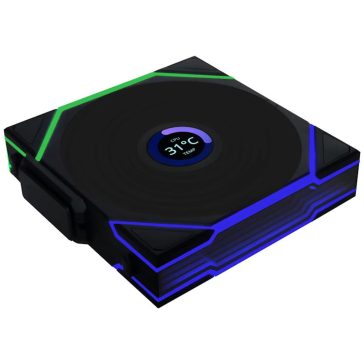   Lian Li UNI FAN TL120 LCD Reverse Blade Wireless ventilátor, 12 cm, fordított légáramlás. PWM, fekete - 12TLLCD1W1B