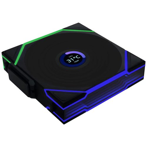 Lian Li UNI FAN TL120 LCD Reverse Blade Wireless ventilátor, 12 cm, fordított légáramlás. PWM, fekete - 12TLLCD1W1B