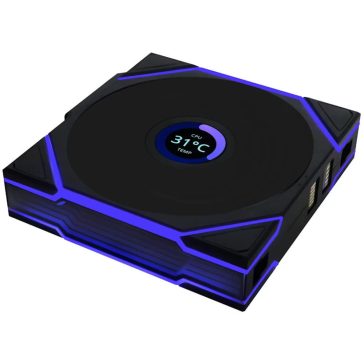   Lian Li UNI FAN TL120 LCD Reverse Blade Wireless ventilátor, 12 cm, fordított légáramlás. PWM, fekete - 12TLLCD1W1B