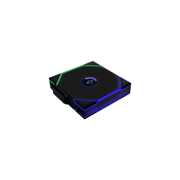 Lian Li UNI FAN TL120 LCD Reverse Blade Wireless ventilátor, 12 cm, fordított légáramlás. PWM, fekete - 12TLLCD1W1B
