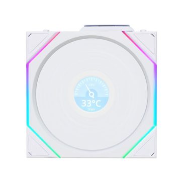   Ventilátor Lian Li UNI FAN TL-LCD Wireless ventilátor, fordított légáramlás, 120mm, fehér