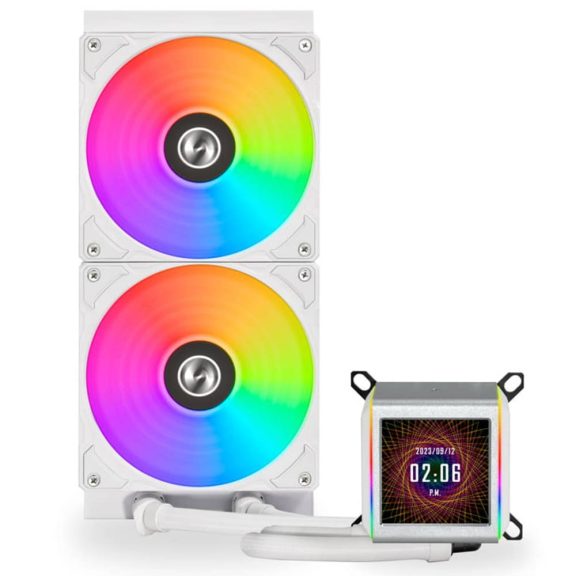 Lian Li GALAHAD II LCD 280mm processzor vízhűtés, IPS kijelző, ARGB, fehér - GA2ALCD28W