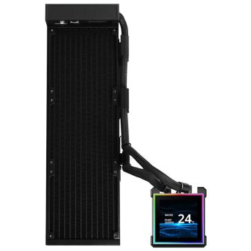   Lian Li HydroShift LCD 360 Fanless CPU vízhűtés, 2.88" IPS kijelző, 360 mm radiátor, fekete - GHSLCD36NB