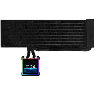   Lian Li HydroShift LCD 360 Fanless CPU vízhűtés, 2.88" IPS kijelző, 360 mm radiátor, fekete - GHSLCD36NB