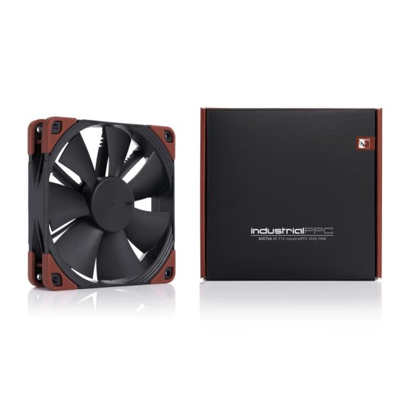 Noctua NF-F12 industrialPPC-3000 PWM ipari ventilátor, 12 cm, nagy statikus nyomás, IP52 védelem, fekete - NF-F12-IPPC-3000-PWM