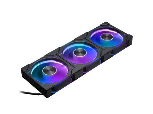 Ventilátor PHANTEKS D30 PWM reverse Airflow D-RGB L 12cm, 3 darabos Fekete