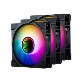   Ventilátor PHANTEKS M25 Gen2 PWM, fordított légáramlás, D-RGB, 3 darabos, 120mm, fekete