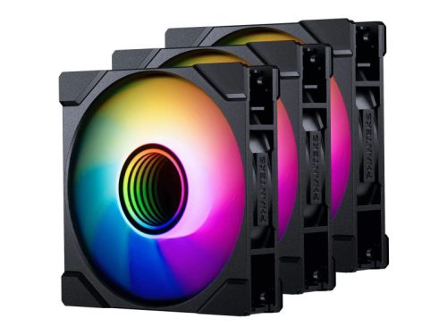 Ventilátor PHANTEKS M25 Gen2 PWM, fordított légáramlás, D-RGB, 3 darabos, 120mm, fekete