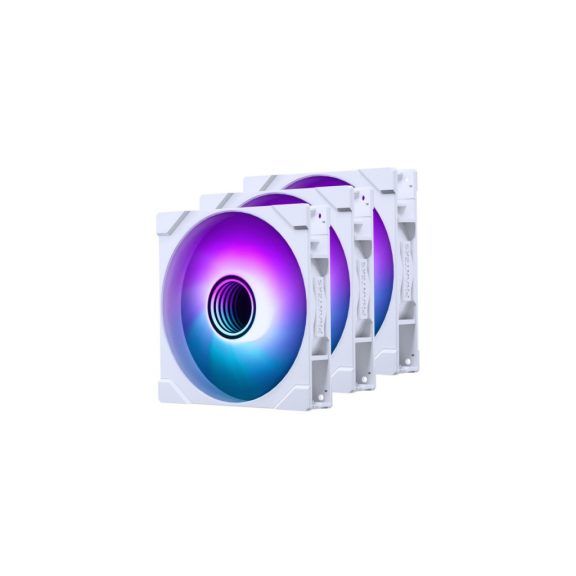 Phanteks M25G2-140 házhventilátor szett, 140mm, PWM, D-RGB, Linq6, 3 db, fehér, retail