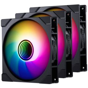   Phanteks M25 Gen2 házventilátor szett, fordított légáramlás, 3 db, 140 mm, PWM, D-RGB világítás, retail, fekete