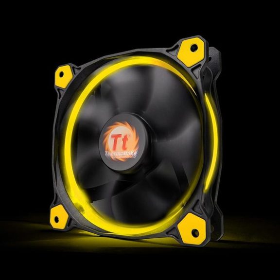 Thermaltake Riing 14 LED ház ventilátor, 140 mm, sárga LED, fekete - CL-F039-PL14YL-A