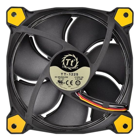 Thermaltake Riing 14 LED ház ventilátor, 140 mm, sárga LED, fekete - CL-F039-PL14YL-A