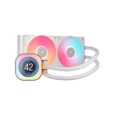   Processzor hűtő Corsair iCUE LINK Titan 240 RX LCD RGB AIO- 240 mm, fehér