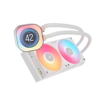   Processzor hűtő Corsair iCUE LINK Titan 240 RX LCD RGB AIO- 240 mm, fehér