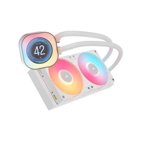 Processzor hűtő Corsair iCUE LINK Titan 240 RX LCD RGB AIO- 240 mm, fehér