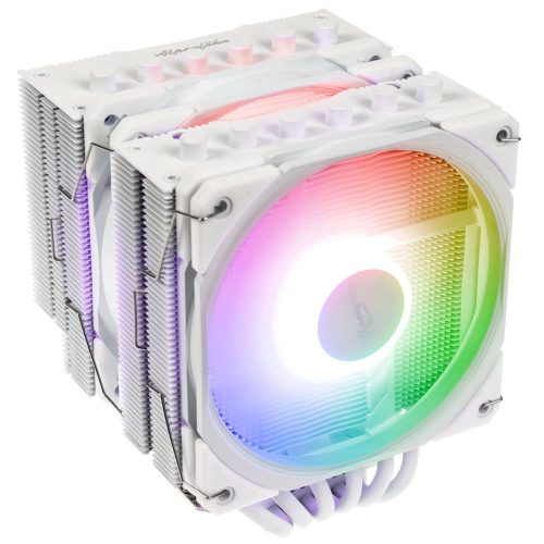 Alpenföhn Brocken 4 Max White ARGB processzorhűtő, 260 W TDP, dual tower, fehér