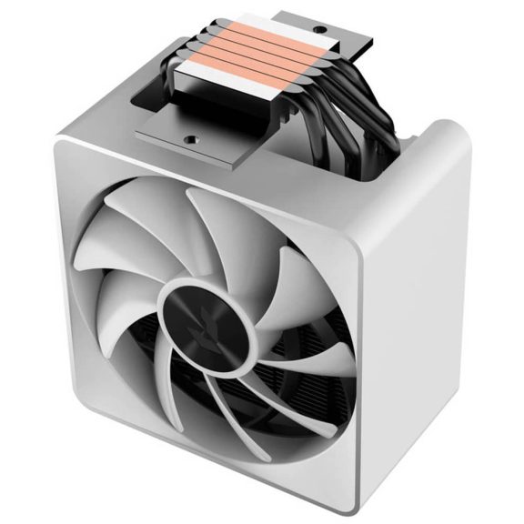 APNX AP1-V ARGB CPU léghűtő, 5 hőcső, 245W TDP, 120 mm PWM ventilátor, fehér