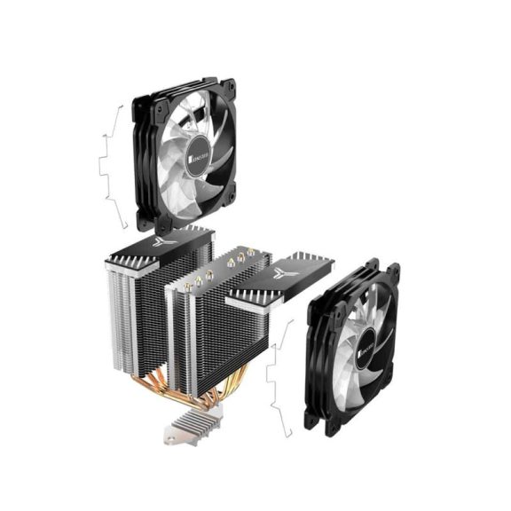 Processzor hűtő Jonsbo CR-2000GT Fekete ARGB PWM 2x12cm