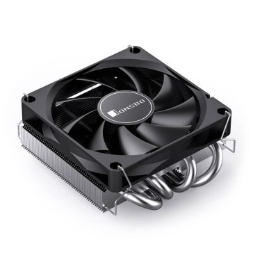   Jonsbo HP400S processzorhűtő, low profile, 4 hőcső, 90mm PWM ventilátor, fekete