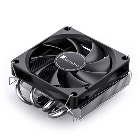 Jonsbo HP400S processzorhűtő, low profile, 4 hőcső, 90mm PWM ventilátor, fekete