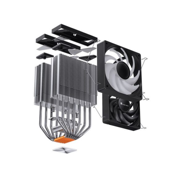 Processzor hűtő Jonsbo CR-3000 ARGB  Dual torony, 2x120mm venti, Fekete