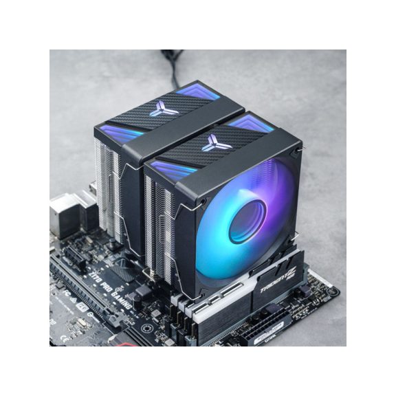 Processzor hűtő Jonsbo CR-3000 ARGB  Dual torony, 2x120mm venti, Fekete