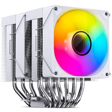   Jonsbo CR-1400 DV2 processzorhűtő, 6 hőcső, ARGB, 92mm PWM ventilátor, fehér