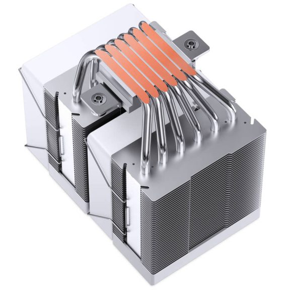 Jonsbo CR-1400 DV2 processzorhűtő, 6 hőcső, ARGB, 92mm PWM ventilátor, fehér