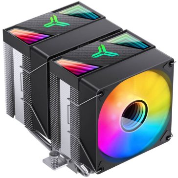   Jonsbo CR-1400 DV2 processzorhűtő, 6 hőcső, ARGB, 92mm PWM ventilátor, fekete