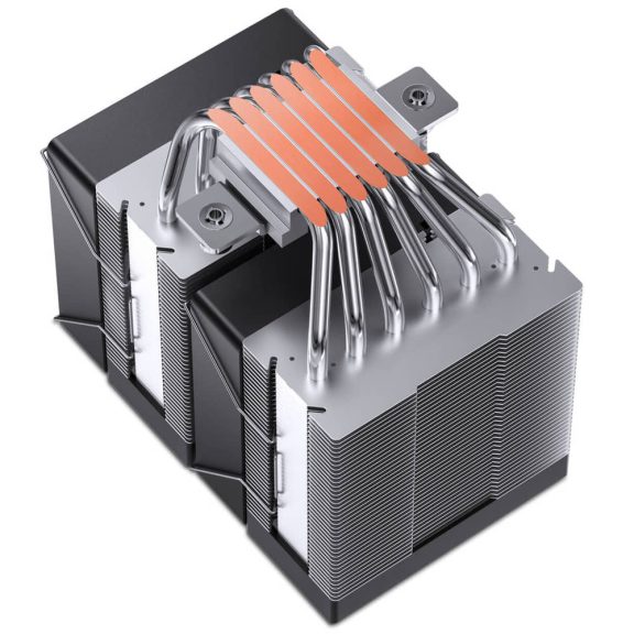 Jonsbo CR-1400 DV2 processzorhűtő, 6 hőcső, ARGB, 92mm PWM ventilátor, fekete