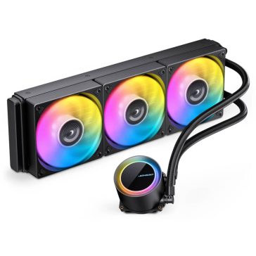   Jonsbo TG-360 ARGB AiO vízhűtés, 360mm radiátor, PWM ventilátorok, fekete
