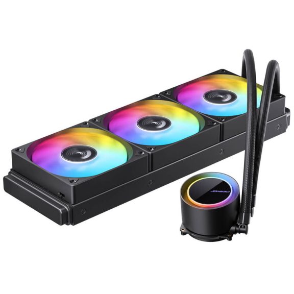 Jonsbo TG-360 ARGB AiO vízhűtés, 360mm radiátor, PWM ventilátorok, fekete