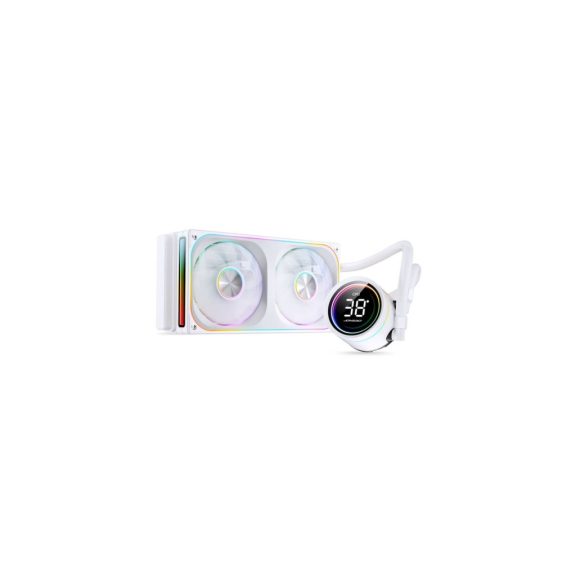 Jonsbo TH-240 ARGB White 240 mm AIO vízhűtés, beépített LED CPU hőmérséklet kijelző, fehér